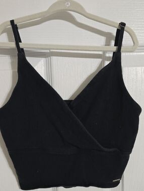 Hollister Black V-Neck Tee with Logo